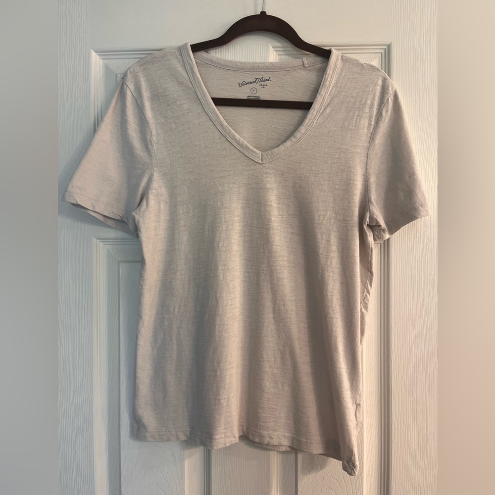 Universal Thread Gray Fitted Short Sleeve T-Shirt
